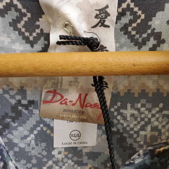 🤩New with tags vintage Da-nang oversized Boheme button down top size xs/s - Picture 7 of 9